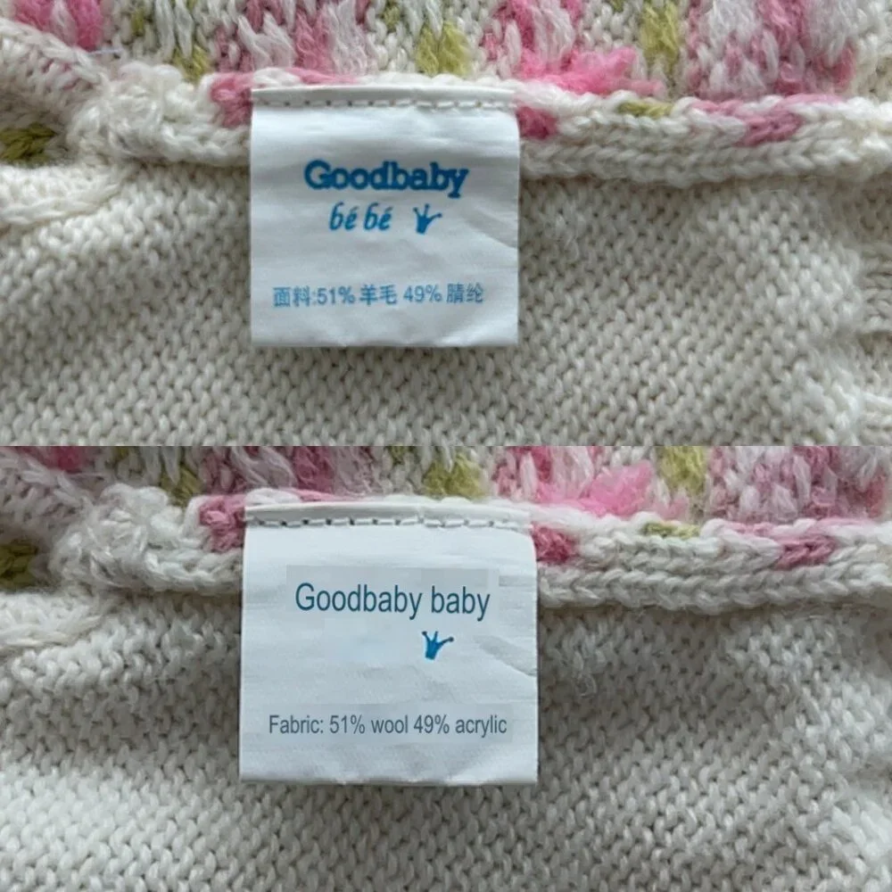 Goodbaby Wool Blend Ballet Embroidered‎ Knit Sweater Poncho (12-18 months)